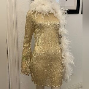 Elegant Gold Sequin Dress